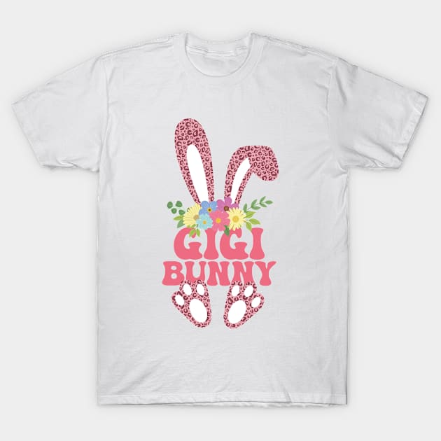 GIgi Bunny Cute Leopard Print Family Matching Easter Day Grandma T-Shirt by Julorzo